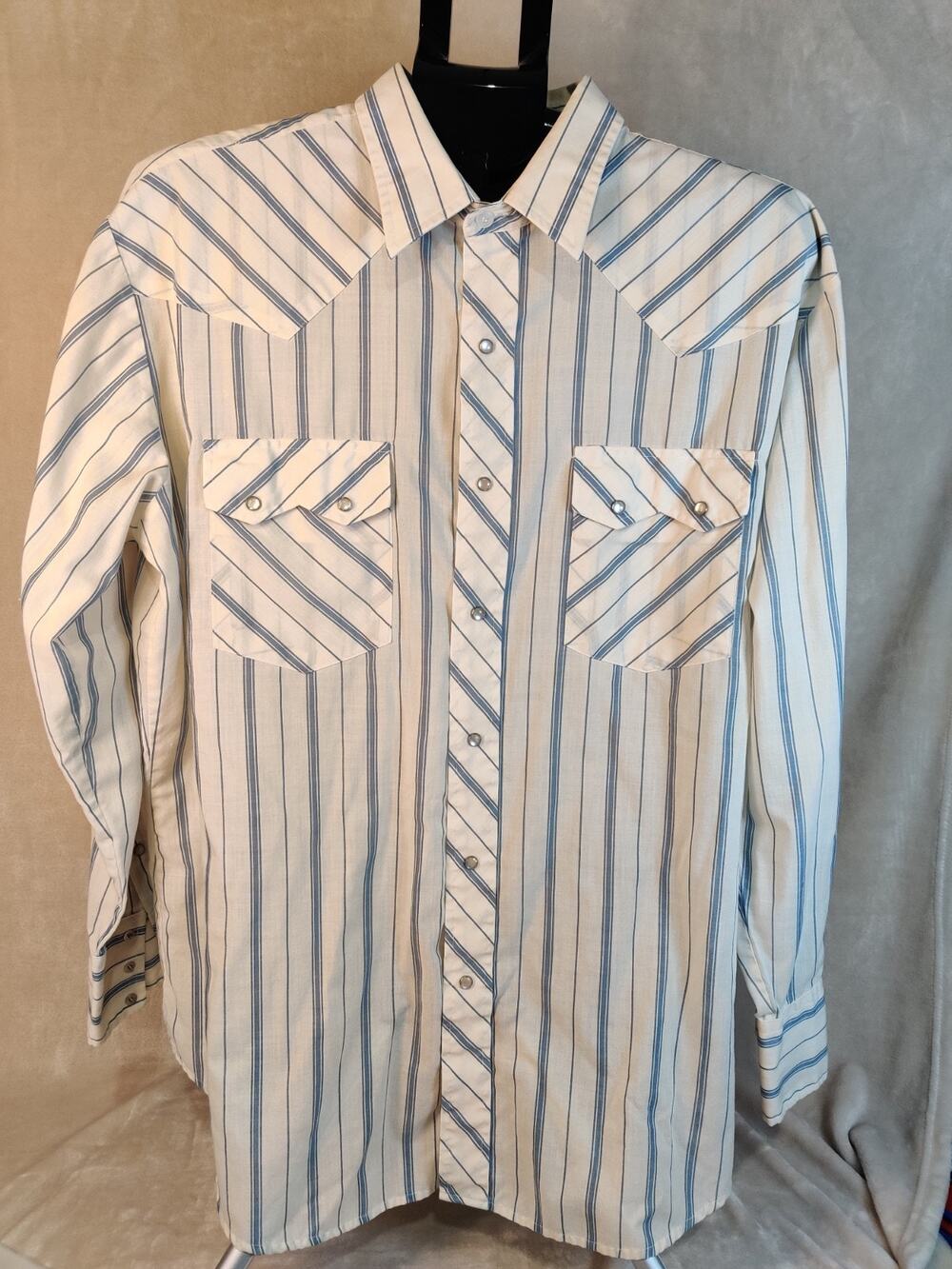 Vintage Stagecoach Western Wear Pearl Snap Shirt Size XL Striped Western Style